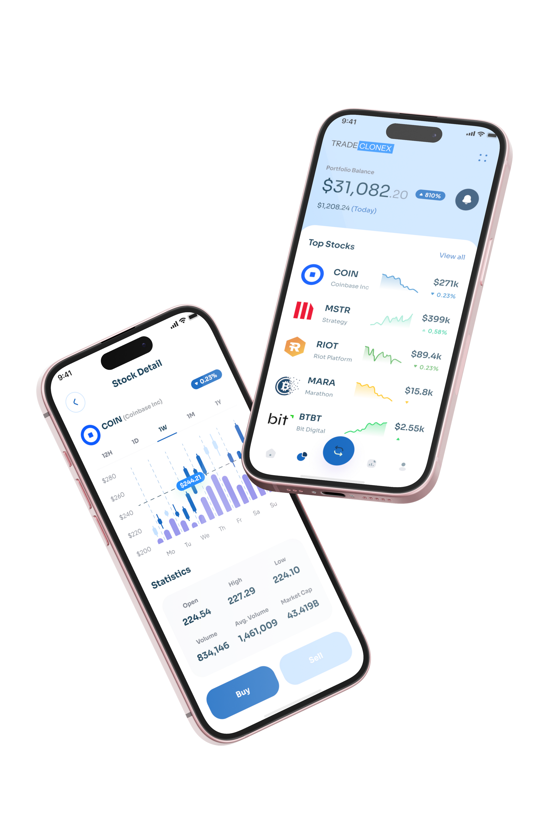 TradeCloneX mobile application preview